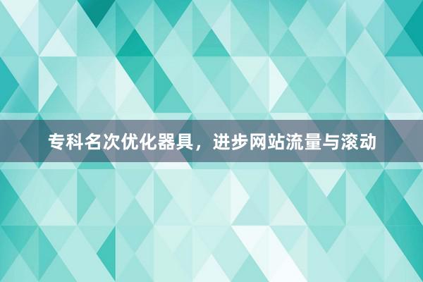 专科名次优化器具，进步网站流量与滚动